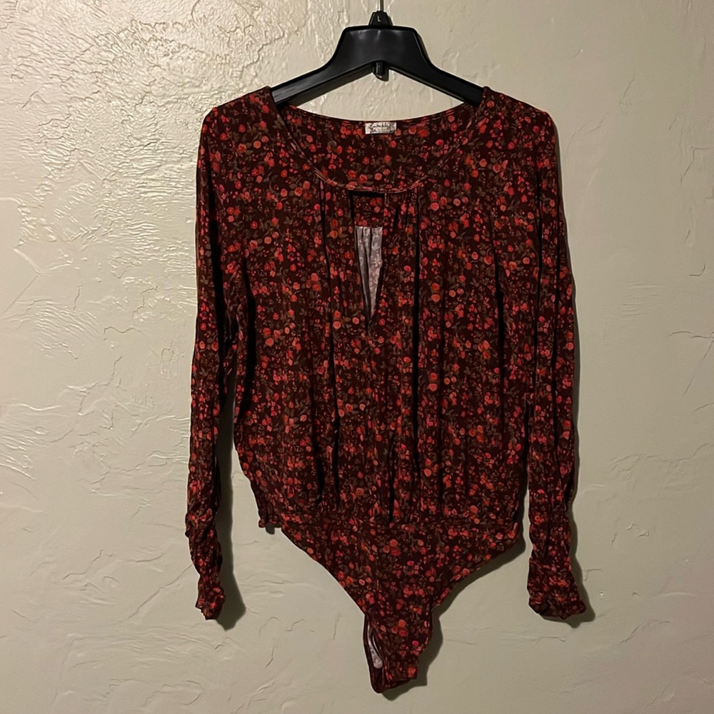 Free People Floral Bodysuit